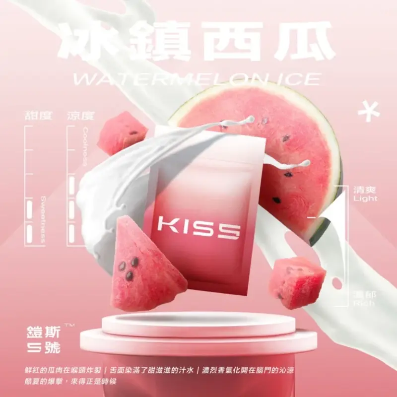 KISS-鎧斯5號一代煙彈-冰鎮西瓜webp - ILIA 台灣官方線上|LANA、RELX、SP2S 全系列主機煙彈